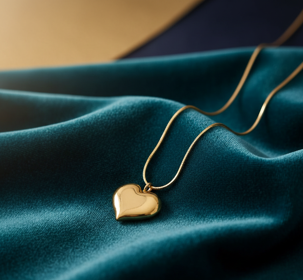 Eternal Love Heart Pendant Neckpiece – Elegant Romantic Statement Jewelry