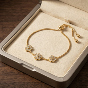 Crystal Flower Adjustable Bracelet